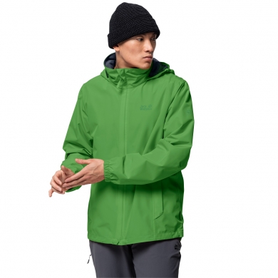 Jack Wolfskin Regenjacke Stormy Point (wasser/winddicht/atmungsaktiv) basilgrün Herren